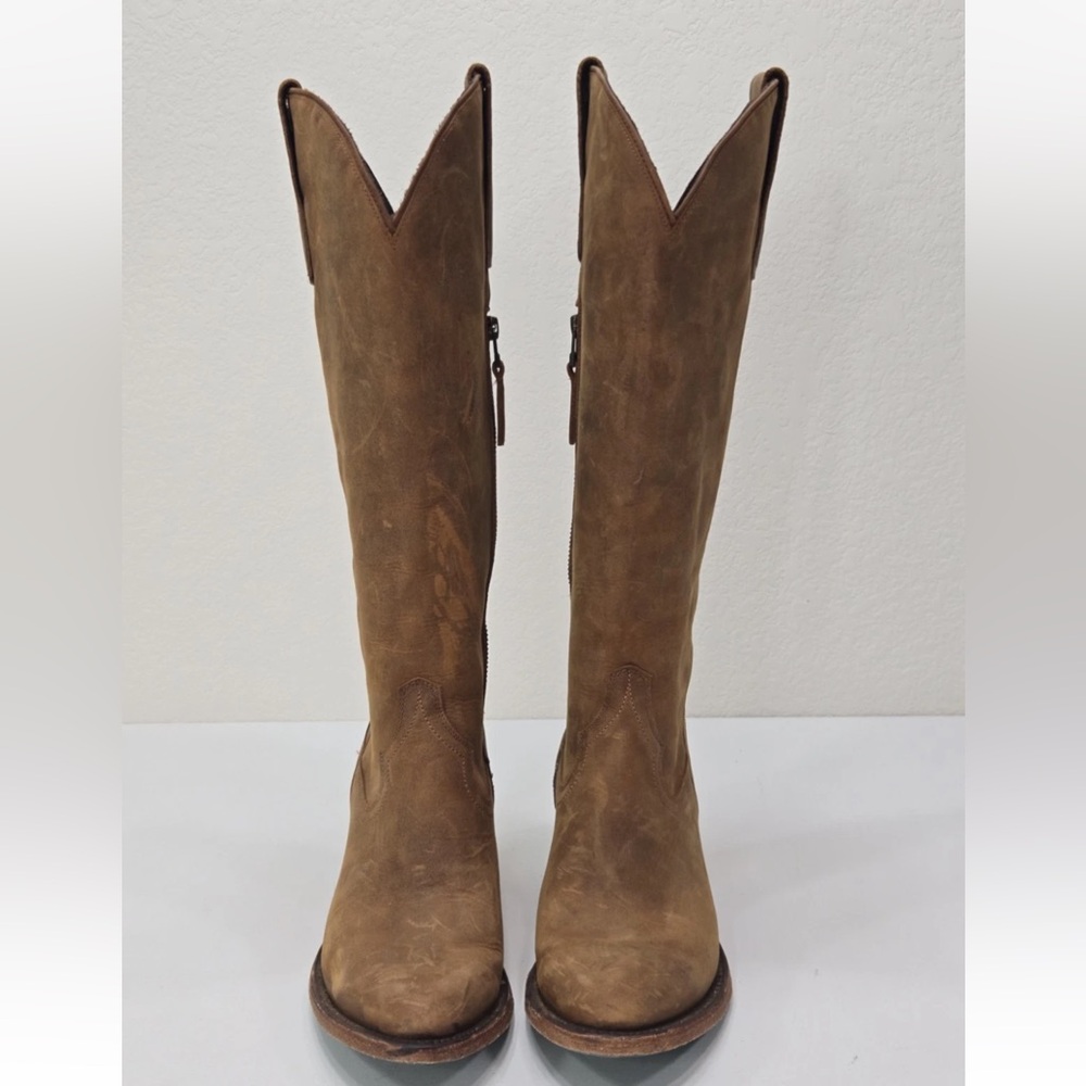 Lane Boots Plain Jane Brown Leather Western Tall Cowboy Size 9.5 Womens - Picture 4 of 11
